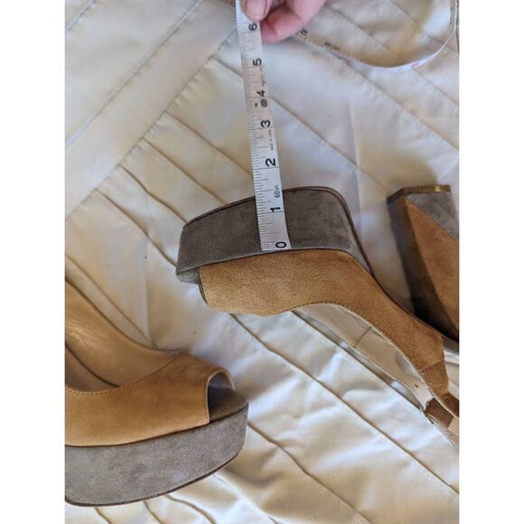 Giampaolo viozzi suede color block platform peeptoe slingbacks sz 36 - Picture 6 of 7